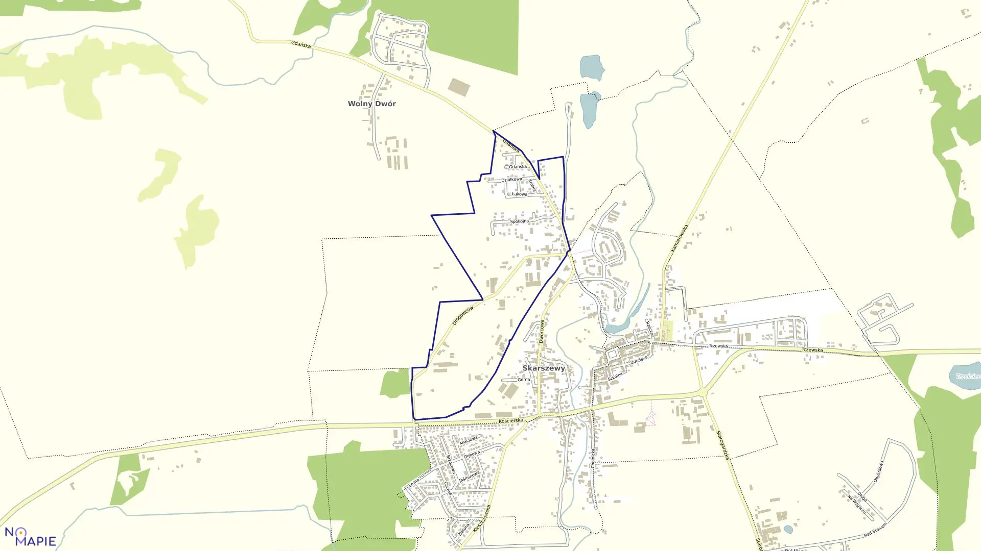 Mapa obrębu 4 Skarszewy w gminie Skarszewy