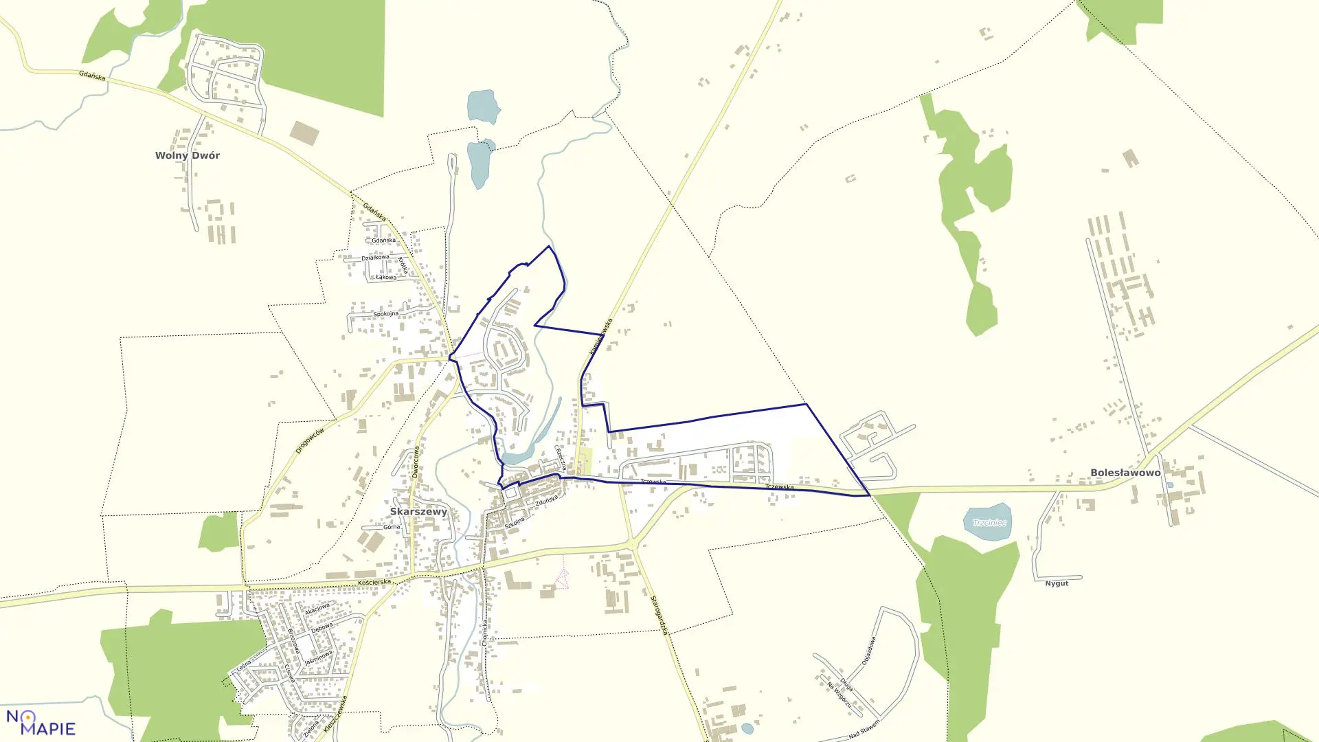 Mapa obrębu 6 Skarszewy w gminie Skarszewy